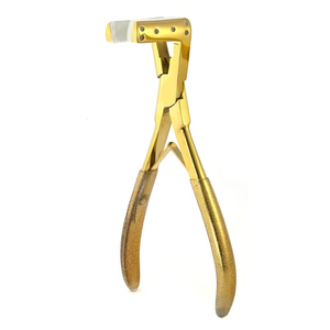 Pinza Profesional para Extensiones de Cabello con Cinta Adhesiva, Acero Inoxidable, Mango de Goma Antideslizante con Purpurina, Herramienta de Sellado de Cinta Adhesiva - Product Image 1