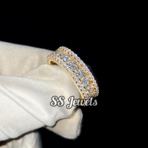 Anillo de Compromiso de Oro Blanco de 18K con Moissanita de Corte Brillante, Regalo de Aniversario para Mujer, Estilo Religioso - Product Image 6
