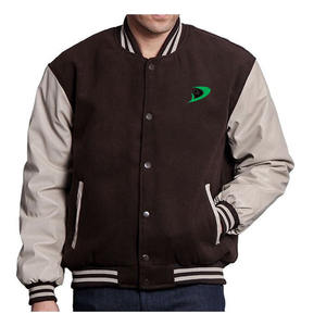 Chaqueta de invierno 2023 con letras de lana de alta calidad para hombres con logotipo frontal y mangas de cuero - Product Image 4