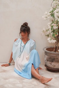 Robe en coton tie-dye de qualité supérieure, écologique, respirante, confortable, longueur midi, pour les événements musicaux d'été, garde-robe - Product Image 3