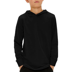 Sweat-shirt à capuche unisexe bleu marine, coupe classique, tricoté, couleur unie, décontracté, manches longues, pour l'automne - Product Image 2