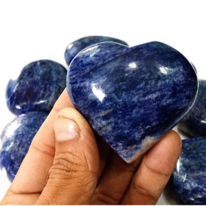 Coeurs gonflés en sodalite bleue naturelle qualité d'exportation coeurs en quartz sculptés polis guérison amour Feng Shui artisanat folklorique Agate Chakra - Product Image 1