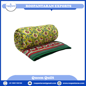 Nouvelle tendance Queen Size Dohar coton biologique Voile bloc imprimé couverture fabricant indien doux à la main pour l'approvisionnement en vrac - Product Image 2