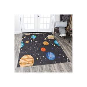 Alfombra de Jacquard de poliéster con temática Galaxy Alfombra rectangular de felpa hecha a mano para sala de estar y dormitorio para adolescentes - Product Image 1