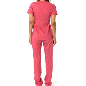 Conjuntos de uniformes de enfermería para hospitales y médicos para mujer, conjunto de uniformes de enfermera con cuello levantado, camisetas cómodas de manga corta, pantalones para correr - Product Image 2