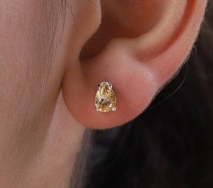 Natural Citrine Gemstone <b>Stud</b> <b>Earring</b> in 925 <b>Silver</b> November Birthstones Yellow Gemstone <b>Earrings</b> Gift for Her Gift for Mom - Product Image 3