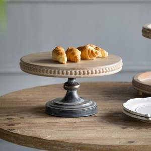 PRODUCTOS DISEÑO HECHO A MANO FORMA REDONDEADA TARTA DE CUMPLEAÑOS Soporte para servir para fiesta Celebración Tarta de madera - Product Image 5