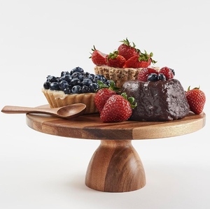 Bamboo <b>Cake</b> <b>Stand</b> with <b>Glass</b> Dome - Product Image 5