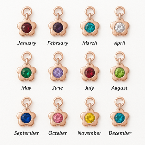 เครื่องประดับหินโรสโกลด์เครื่องประดับจี้รูปดอกไม้12เดือนพร้อมหินคริสตัลสีสันสดใสเครื่องลางทำมือสำหรับทำเครื่องประดับ - Product Image 1