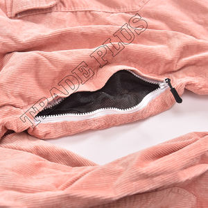 Pantalon de neige en velours côtelé rose pour femme avec poches cargo à fermeture éclair au look vintage doux Taille réglable et poignets élastiques - Product Image 6