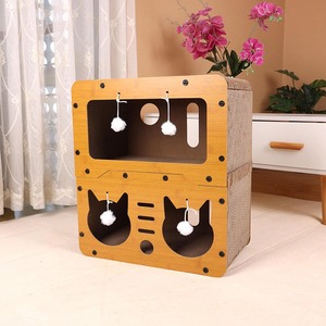 Lindo <span class=keywords><strong>Castillo</strong></span> para Gatos de Cartón Corrugado Portátil, Ecológico, de 2 Niveles, <span class=keywords><strong>Casa</strong></span> para Gatos de Cartón - Product Image 6