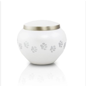 Urna Silver Paw Band más tendencia estilo conmemorativo urnas para mascotas para cenizas urna de recuerdo de metal para animales - Product Image 1