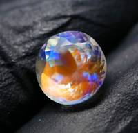Pierre de lune arc-en-ciel de Madagascar, taille brillante, naturelle, qualité supérieure classique, avec éclat lumineux et changement de couleur parfait