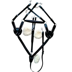 Équipement équestre ADIBA OVERSEAS, peignoir en cuir de haute qualité teint au tambour, surpiqûres fantaisie, rembourrage en peau de mouton, 5 points - Product Image 6