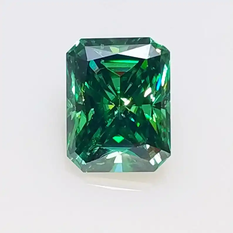 Green Loose Moissanite Diamond Radiant Cut 5.00 to 12.00 MM VVS Use for Jewelry-0.40 to 5.45 Carat Blue Moissanite Diamond