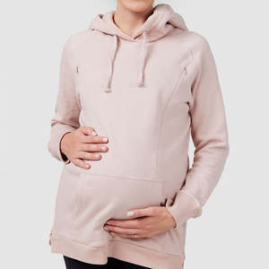 Sweat-shirt d'allaitement de maternité en coton biologique pull de maternité pour femmes respectueux de l'environnement pull durable à demi-fermeture éclair pull pour la maternité - Product Image 3