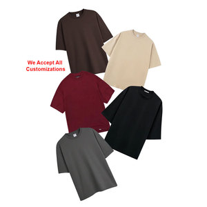 Camiseta Oversize de Algodón 100% para Hombre, Cuello Redondo, Ajuste Cómodo, Hombro Caído, Diseño Sólido Personalizado, Estampado Transpirable, Manga Corta - Product Image 1
