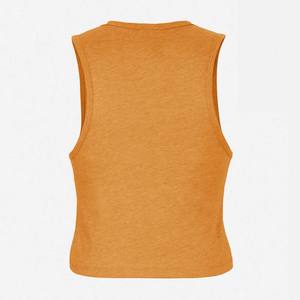 Camiseta sin Mangas Personalizada con Estampado de Alta Calidad, Camiseta Corta Informal de Canalé para Mujer, Cuello Redondo, Sin Mangas, Tejido de Canalé - Product Image 4