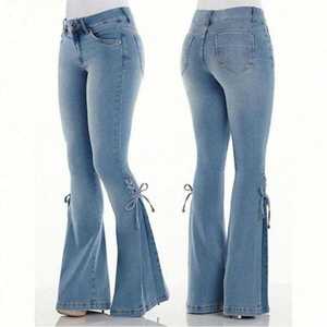 Jeans pour femmes de qualité supérieure en gros, bleu clair, automne, nouveau style rétro, couleur unie, délavé, décontracté, coupe droite, ample, jambe large - Product Image 1