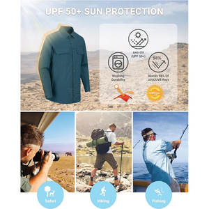 เสื้อตกปลาสำหรับผู้ชายเสื้อยุทธวิธีสำหรับล่าสัตว์ป้องกันแสงแดด - Product Image 6