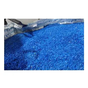 Grosir pemasok stok jumlah besar dari potongan botol susu HDPE biru daur ulang bersih drum plastik/hdpe