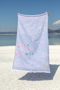 MS HOME High Quality <b>Turkish</b> 100% Cotton Peshtemal <b>Beach</b> <b>Towel</b> Bath <b>Towel</b> Bath Sheet Set - Product Image 2
