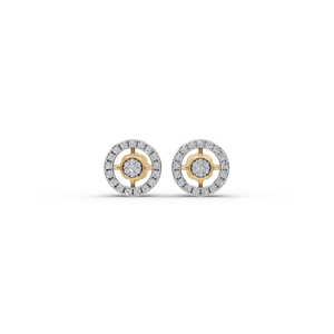 Boucles d'oreilles rondes en diamant de laboratoire Halo - Product Image 1