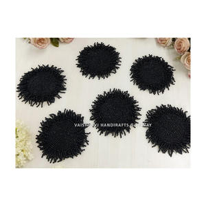 Juego de posavasos de té con cuentas único del fabricante y exportador indio Piedra negra de calidad superior Trabajo con cuentas de forma única - Product Image 1