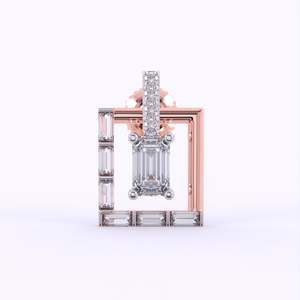 Boucles d'oreilles élégantes de luxe en or rose massif 14 carats VVS brillant, taillé sur coussin, avec diamant cultivé en laboratoire, bijoux fins - Product Image 6