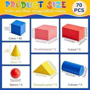 Educational <b>Wooden</b> Geometric Set 3D Shape Blocks Montessori Learning <b>Toy</b> for Preschool Kids Custom OEM Wholesale Manufacturer - Product Image 5
