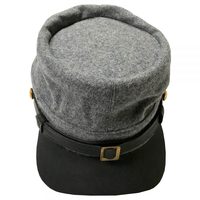 Gorra Kepi Gris de Infantería Confederada Civil - Bordado a Mano, Impresión Digital, Servicio Personalizado, Cuatro Estaciones, Unisex para Adultos