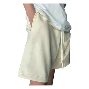 Cotton Terry Gym <b>Shorts</b> For <b>Men</b> Custom Made Breathable Knit Joggers Summer Fleece <b>Shorts</b> <b>With</b> <b>Elastic</b> <b>Waist</b> Urban Street Wear - Product Image 3