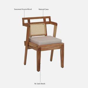 Assen Traditional Style Portable Home Furniture Natural Finish Arm <b>Chair</b> for Living Room - Product Image 3