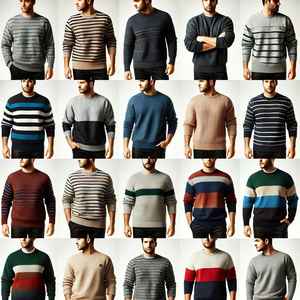 Pull en maille à col rond surdimensionné pour homme personnalisé 100% coton Pulls en maille Streetwear Pull d'hiver - Product Image 4