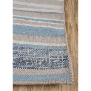 Alfombra Kilim de Lana Tejida Plana Color Marfil, Marca Indusbar, Hecha a Mano, Rectangular con Rayas, para Sala de Estar o Dormitorio, Modelo ADWV-13039 - Product Image 4