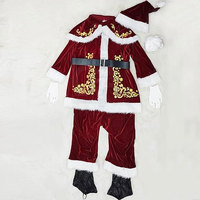 Costume de Père Noël de conception nouvelle, costume de Père Noël personnalisé, costume de Père Noël fabriqué au Pakistan