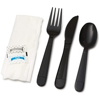 Haute Qualité Film Enveloppé En Plastique Cuillère Serviette En Plastique Vaisselle Robuste KITS Couverts Ensemble Pack Avec Couteau Fourchette