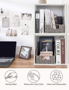 High Quality Vintage Handwoven <b>Seagrass</b> Eco-Friendly <b>Storage</b> Works Wicker <b>Baskets</b> Organizing Pantry Organizers Shelves Fruit - Product Image 4