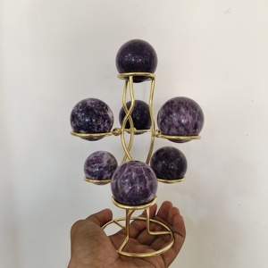 Exclusive New Arrival Amethyst Sphere Table <b>Top</b> Stand Decorative Showpiece For Home and Offices Healing Crystal Ball Gifts - Product Image 3
