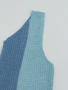 <span class=keywords><strong>Gilet</strong></span> Floreale da <span class=keywords><strong>Donna</strong></span> in Stile Casual da Vacanza, a Blocchi di Colore, a Righe, con Motivo Traforato e Tessuto Waffle. - Product Image 3