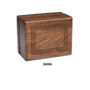 Grande urne funéraire adulte en bois noir pour cendres humaines Urne funéraire de forme rectangulaire avec sac en velours gratuit - Product Image 2