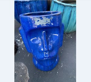 Ruanyh — pot de fleurs en céramique, utilisé pour la maison ou la décoration, pot de poterie, coloris bleu, vente en gros - Product Image 1