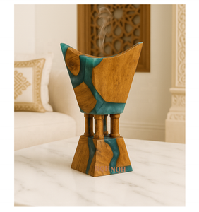 Quemador de Incienso de Madera de Acacia Premium con Resina Epoxi 2026 |   Difusor de Incienso de Aromaterapia Artesanal y Duradero |   Lujoso y Personalizable - Product Image 1