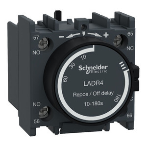 Per SCHNEIDER ELECTRIC LADR4 TeSys D Blocco Contatti Ausiliari con Ritardo Temporale 1 NO + 1 NC Terminali a Morsetto a Vite Timer - Product Image 1