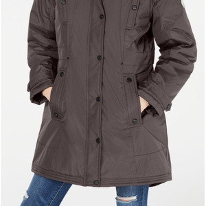 Parka d'hiver pour fille Madden Girl Junior, coupe-vent, à capuche, avec garniture en fausse fourrure, gris, taille moyenne - Product Image 3