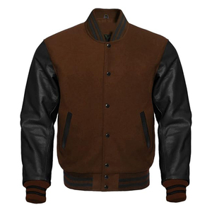 2023 Fashion <b>Bomber</b> <b>Varsity</b> Baseball <b>Jacket</b> <b>Men</b> Leather Sleeve Polyester Baseball <b>Jacket</b> Oversize Customized Baseball <b>Jacket</b> - Product Image 1