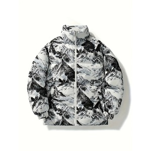 Custom Men's Winter <b>Jacket</b> <b>Waterproof</b> Stand Collar Outdoor Casual Thickened Warm <b>Padded</b> Bubble Puffer New Style - Product Image 3