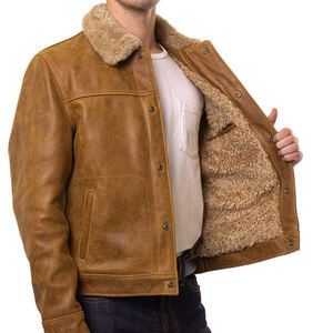 Veste en cuir pour homme de haute qualité, personnalisée, pour l'hiver, couleur unie, style décontracté, col montant, nouveau style, coupe-vent unisexe personnalisé - Product Image 5