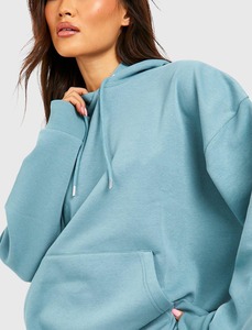 Ensemble survêtement femme personnalisé OEM, anti-boulochage, ensemble short, séchage rapide, sweat-shirt ample et short, tenue de jogging, ensemble deux pièces - Product Image 3