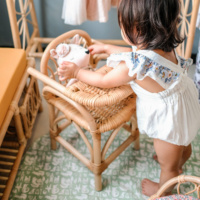 Meilleure vente chaise haute en rotin jouet, chaise haute de poupée en rotin, chaise haute en rotin fait main jouet, jouets pour bébés, meubles pour enfants jouets